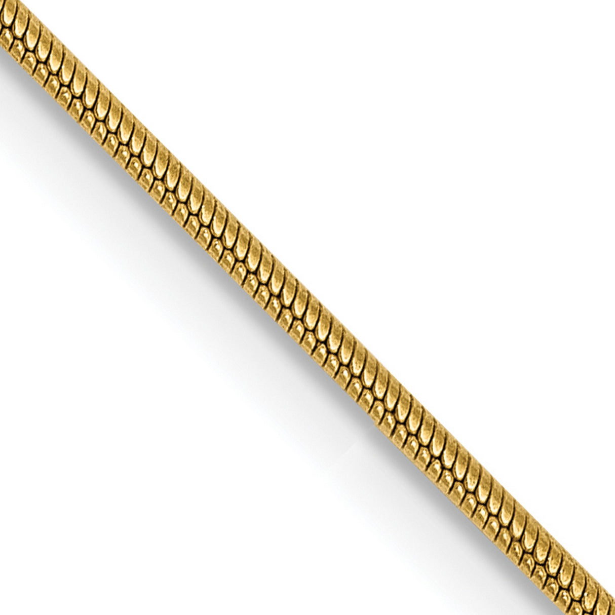14K Yellow Gold 0.9 mm Polished Chain Necklace, Solid detail view