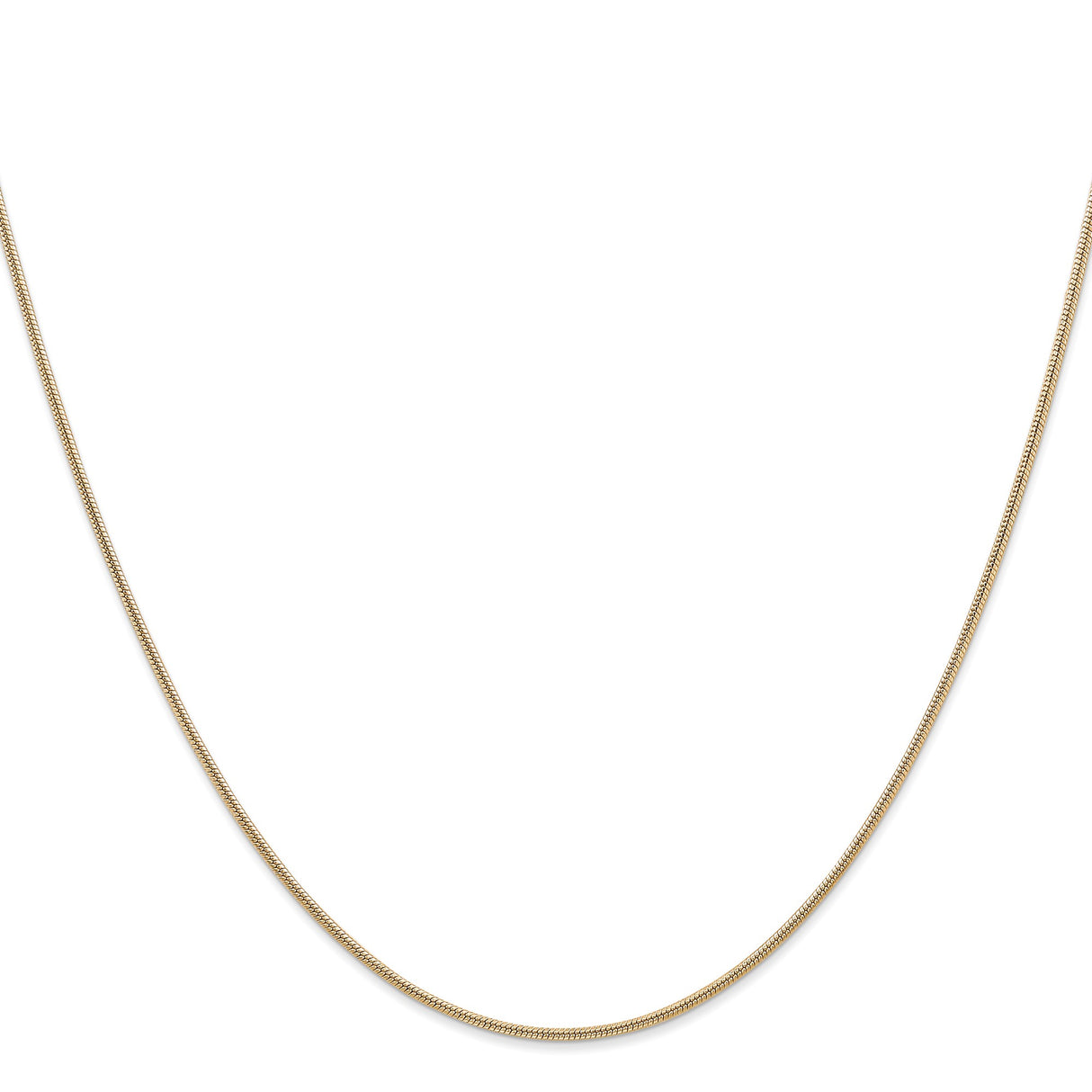 14K Yellow Gold 1.4 mm Polished Chain Necklace, Solid