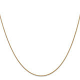 14K Yellow Gold 1.4 mm Polished Chain Necklace, Solid