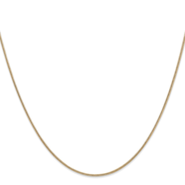 14K Yellow Gold 1.4 mm Polished Chain Necklace, Solid