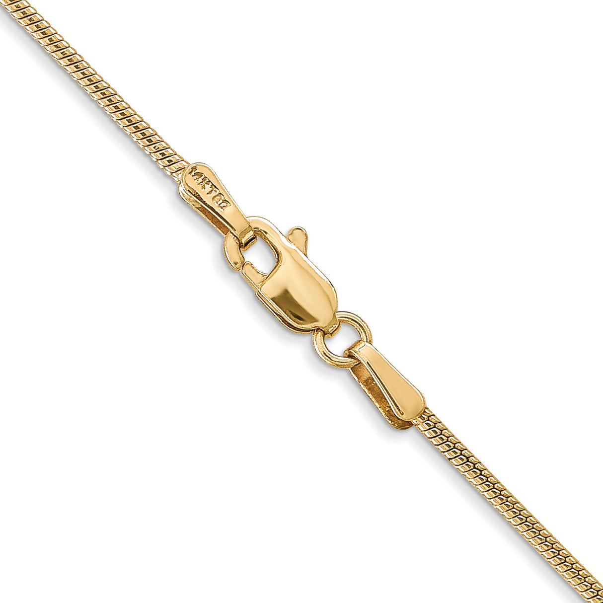 14K Yellow Gold 1.4 mm Polished Chain Necklace, Solid alternate angle