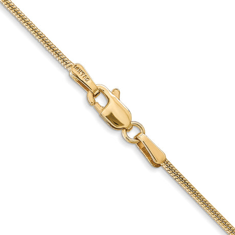 14K Yellow Gold 1.4 mm Polished Chain Necklace, Solid alternate angle