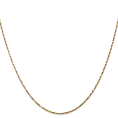 14K Yellow Gold 1.6 mm Polished Chain Necklace, Solid