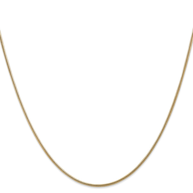 14K Yellow Gold 1.6 mm Polished Chain Necklace, Solid