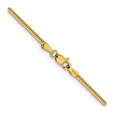 14K Yellow Gold 1.85 mm Polished Chain Necklace, Solid alternate angle