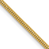 14K Yellow Gold 1.85 mm Polished Chain Necklace, Solid detail view