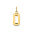 14k Yellow Gold Number 0 Pendant Charm, Octagon Edge Polished Design for Women or Unisex Wear