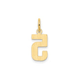 14k Yellow Gold Number 5 Pendant Charm, Polished Finish, Minimalist Unisex Jewelry