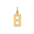 14k Yellow Gold Number 8 Charm Pendant, Polished Modern Infinity Symbol Jewelry for Men and Women