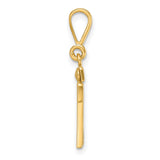 14k Yellow Gold Number 16 Pendant, Bold Block Design Unisex Charm