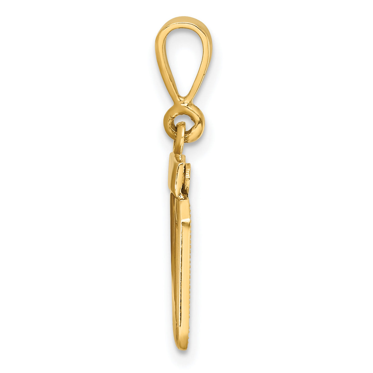14k Yellow Gold Number 20 Pendant, Polished Block Numeric Charm