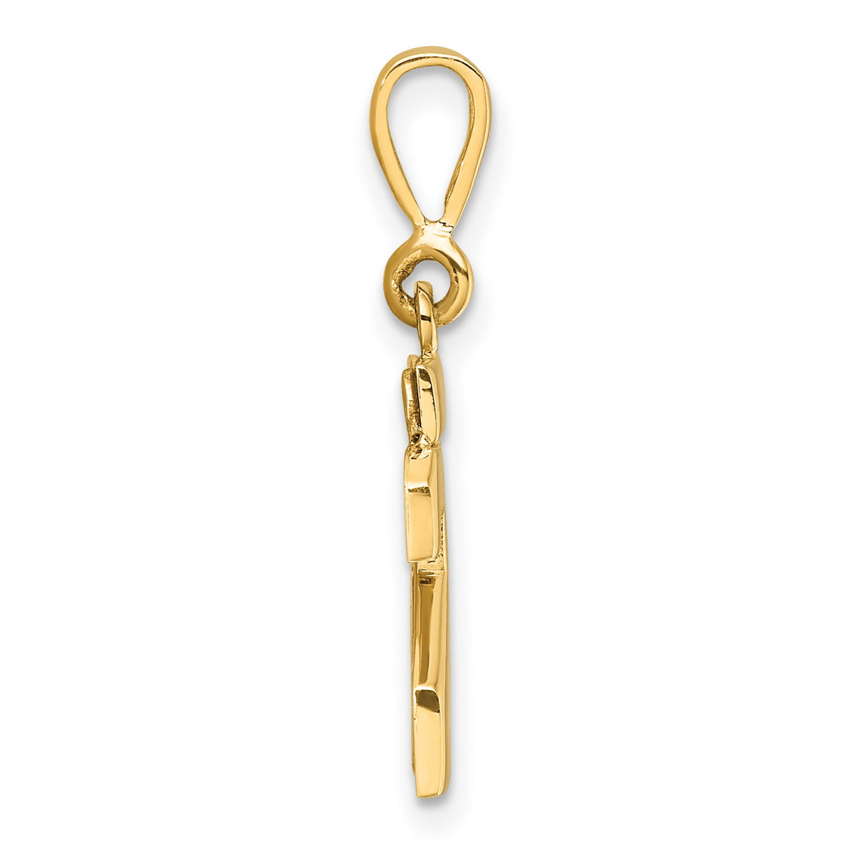 14k Yellow Gold Pendant, Bold Number 23 Sports Charm for Men and Unisex Wear