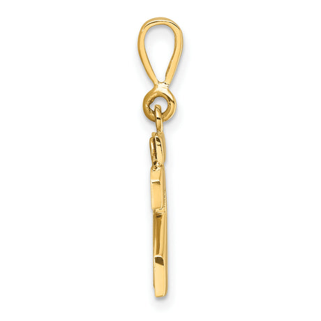 14k Yellow Gold Pendant, Bold Number 23 Sports Charm for Men and Unisex Wear
