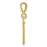 Small Polished Number 47 Charm Pendant in Real 14k Yellow Gold