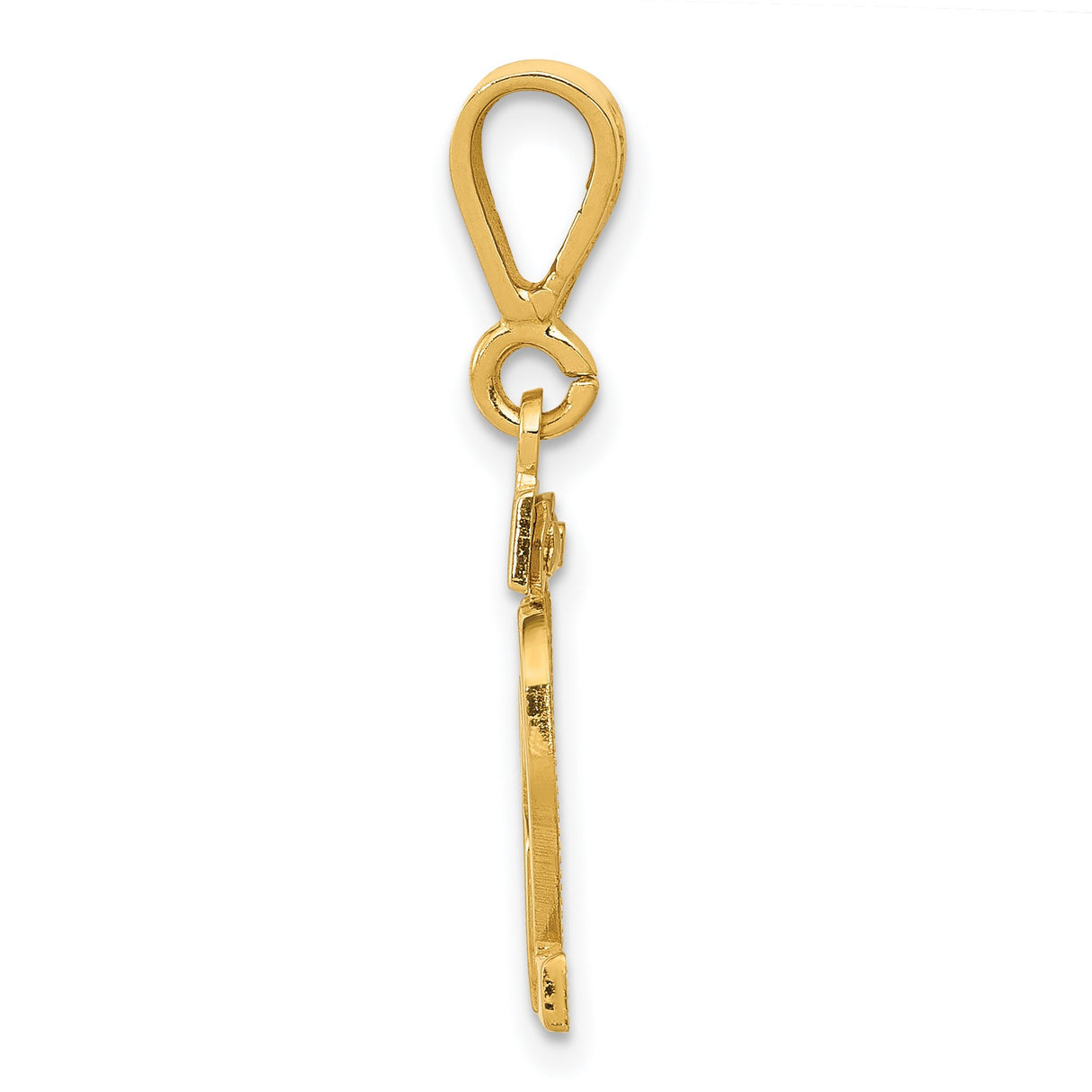 Small Polished Number 82 Charm Pendant in Real 14k Yellow Gold