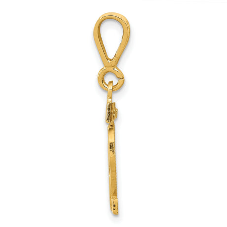 Small Polished Number 82 Charm Pendant in Real 14k Yellow Gold
