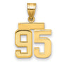 Small Polished Number 95 Charm Pendant in Real 14k Yellow Gold