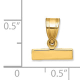 14k Yellow Gold Bar Pendant, Polished Rectangle Charm, Minimalist Engravable Jewelry Tag