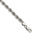 Stainless Steel 7 mm Rope Chain Anklet, Polished alternate angle