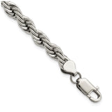Stainless Steel Rope Chain Anklet, 7 mm