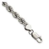 Stainless Steel Rope Chain Anklet, 7 mm