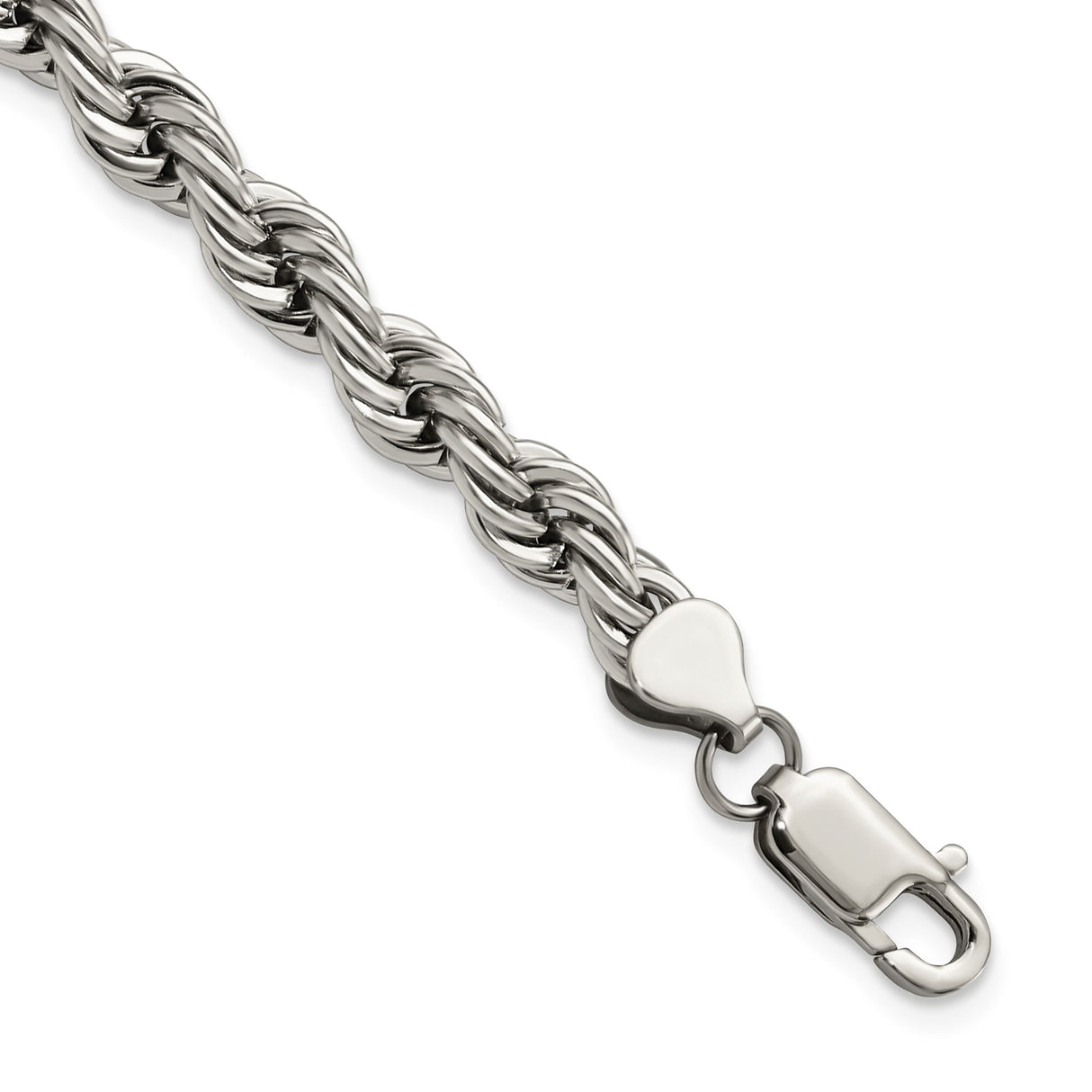Stainless Steel Rope Chain Anklet, 7 mm