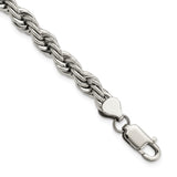 Stainless Steel Rope Chain Anklet, 7 mm