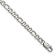 Stainless Steel 5.86 mm Figaro Chain Anklet, Polished detail view