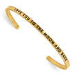 I Love You To The Moon And Back Words On Cuff Bangle Bracelet Charm Pendant in Real 316 Stainless Steel