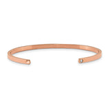 Rose IP-plated Crystal XOXOXO 3mm Cuff Bangle Bracelet Charm Pendant in Real 316 Stainless Steel