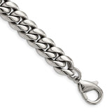 Stainless Steel 9.98 mm Curb Chain Bracelet, Polished shown for scale