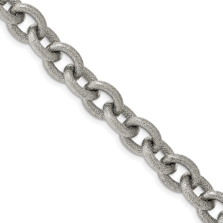 Stainless Steel 11.8 mm Polished Chain Bracelet, Solid detail view