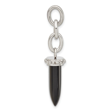 Small Fang Onyx Interchangeable Charm Pendant in Real 316 Stainless Steel