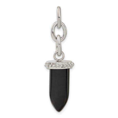 Small Fang Onyx Interchangeable Charm Pendant in Real 316 Stainless Steel