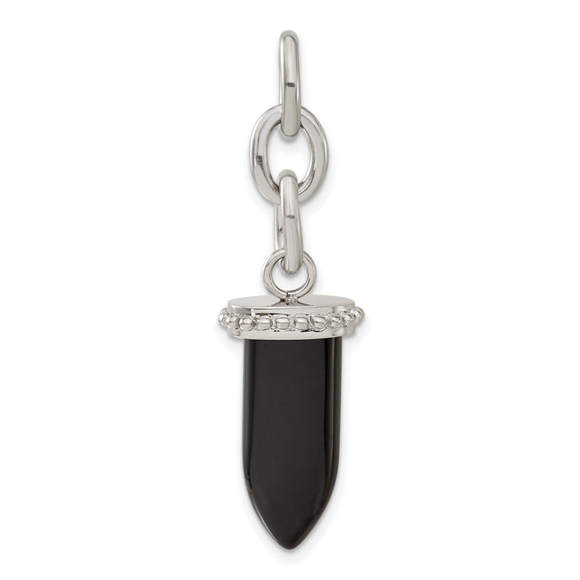 Small Fang Onyx Interchangeable Charm Pendant in Real 316 Stainless Steel