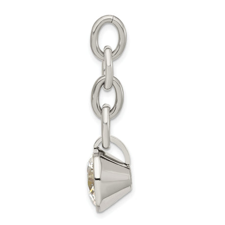 CZ Interchangeable Charm Pendant in Real 316 Stainless Steel
