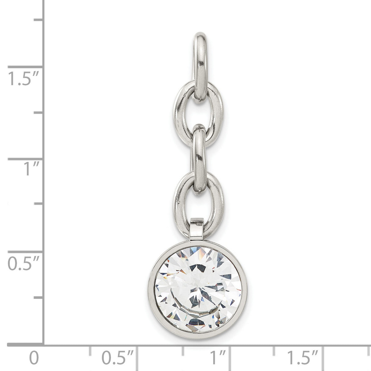 CZ Interchangeable Charm Pendant in Real 316 Stainless Steel