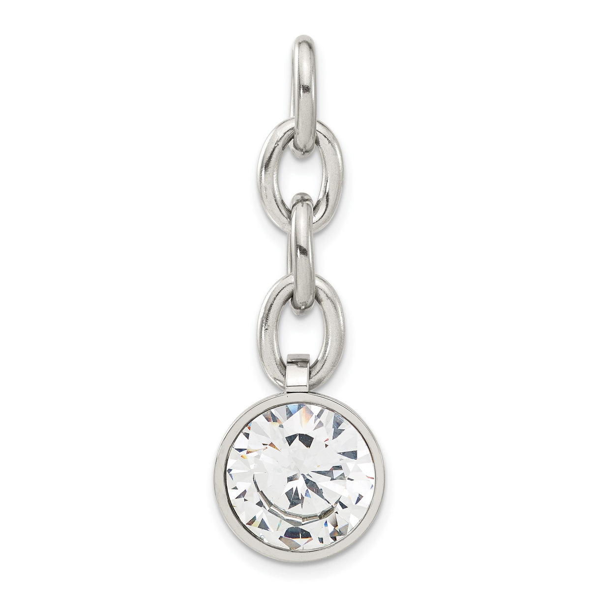 CZ Interchangeable Charm Pendant in Real 316 Stainless Steel