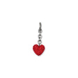 Red CZ Heart Interchangeable Charm Pendant in Real 316 Stainless Steel