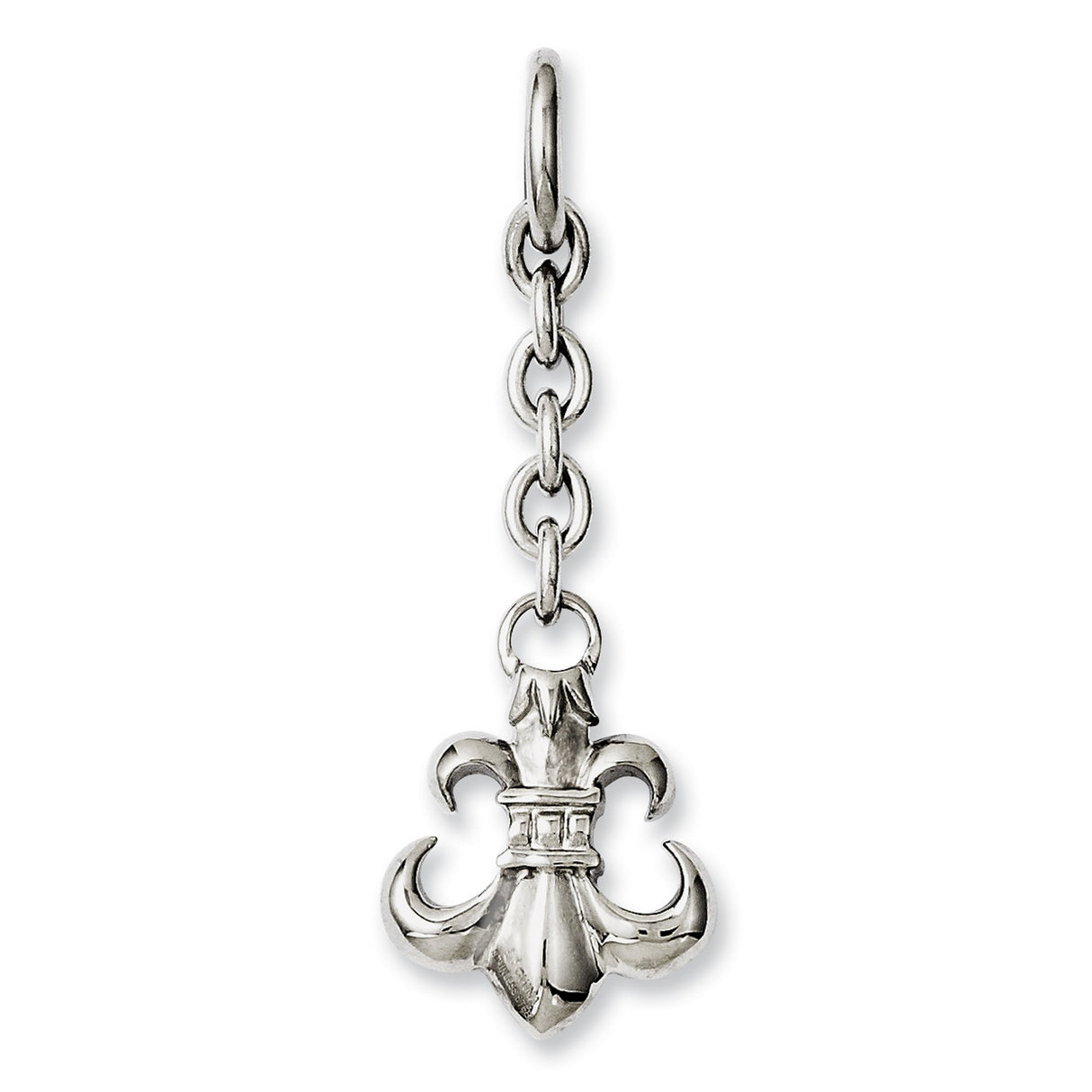 Fleur de Lis Interchangeable Charm Pendant in Real 316 Stainless Steel