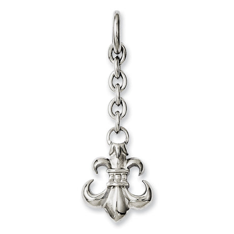Fleur de Lis Interchangeable Charm Pendant in Real 316 Stainless Steel