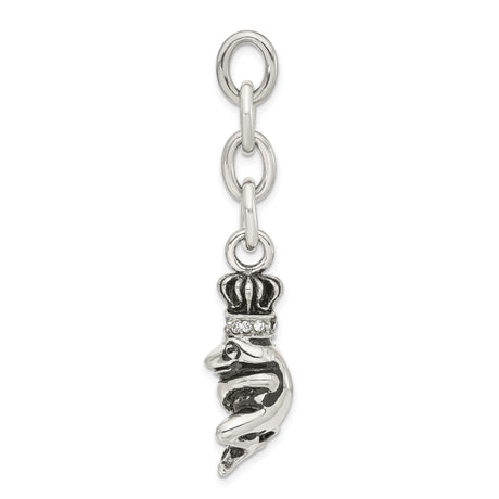 Frog CZs Interchangeable Charm Pendant in Real 316 Stainless Steel