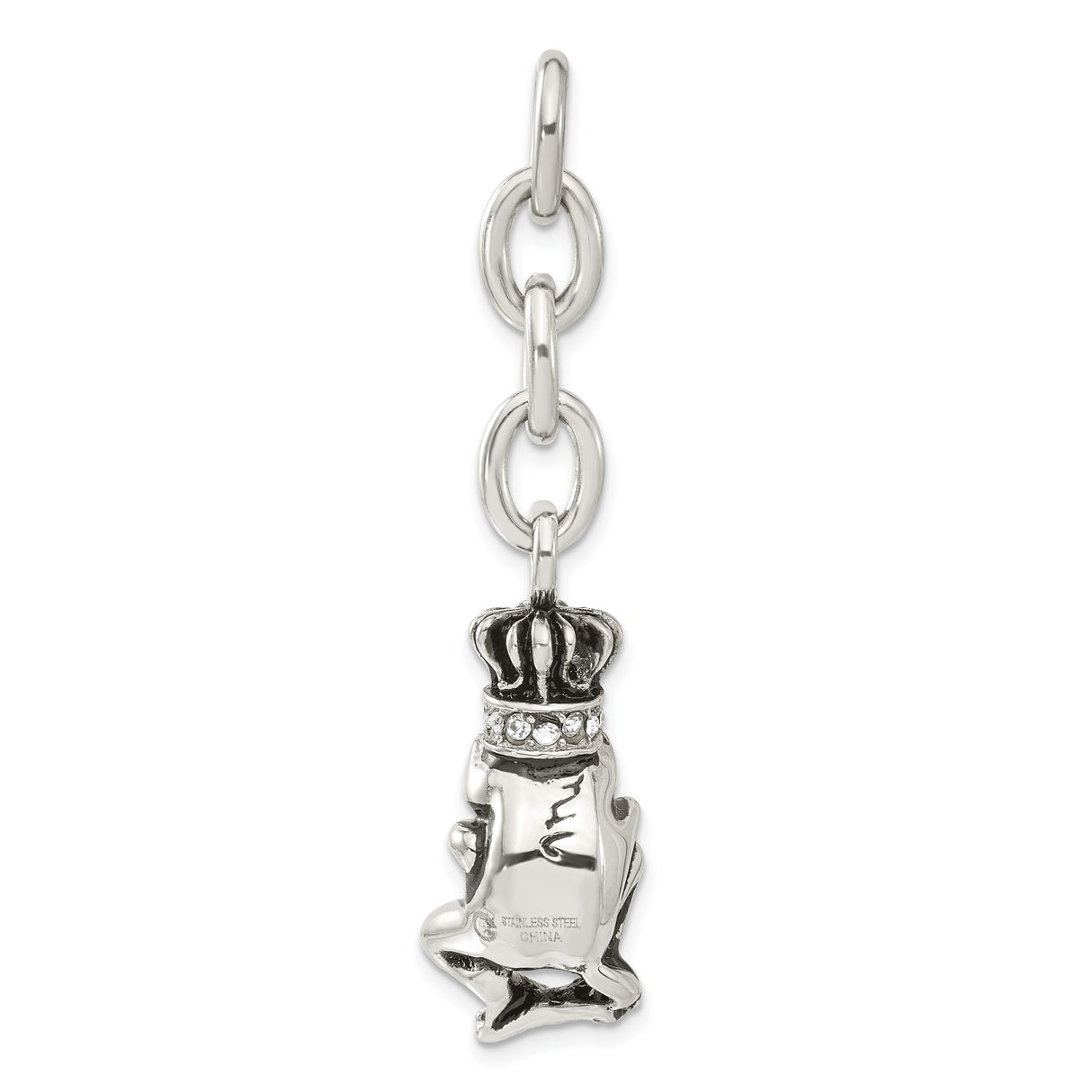 Frog CZs Interchangeable Charm Pendant in Real 316 Stainless Steel