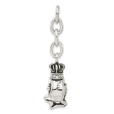 Frog CZs Interchangeable Charm Pendant in Real 316 Stainless Steel
