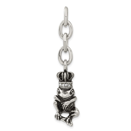 Frog CZs Interchangeable Charm Pendant in Real 316 Stainless Steel