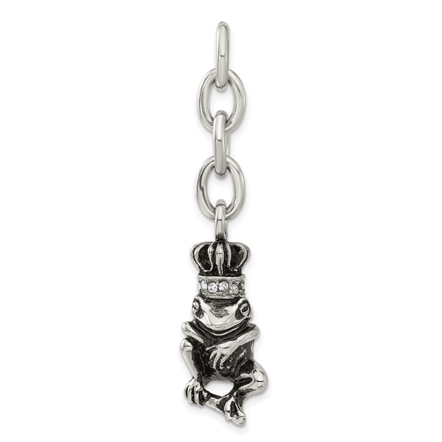 Frog CZs Interchangeable Charm Pendant in Real 316 Stainless Steel