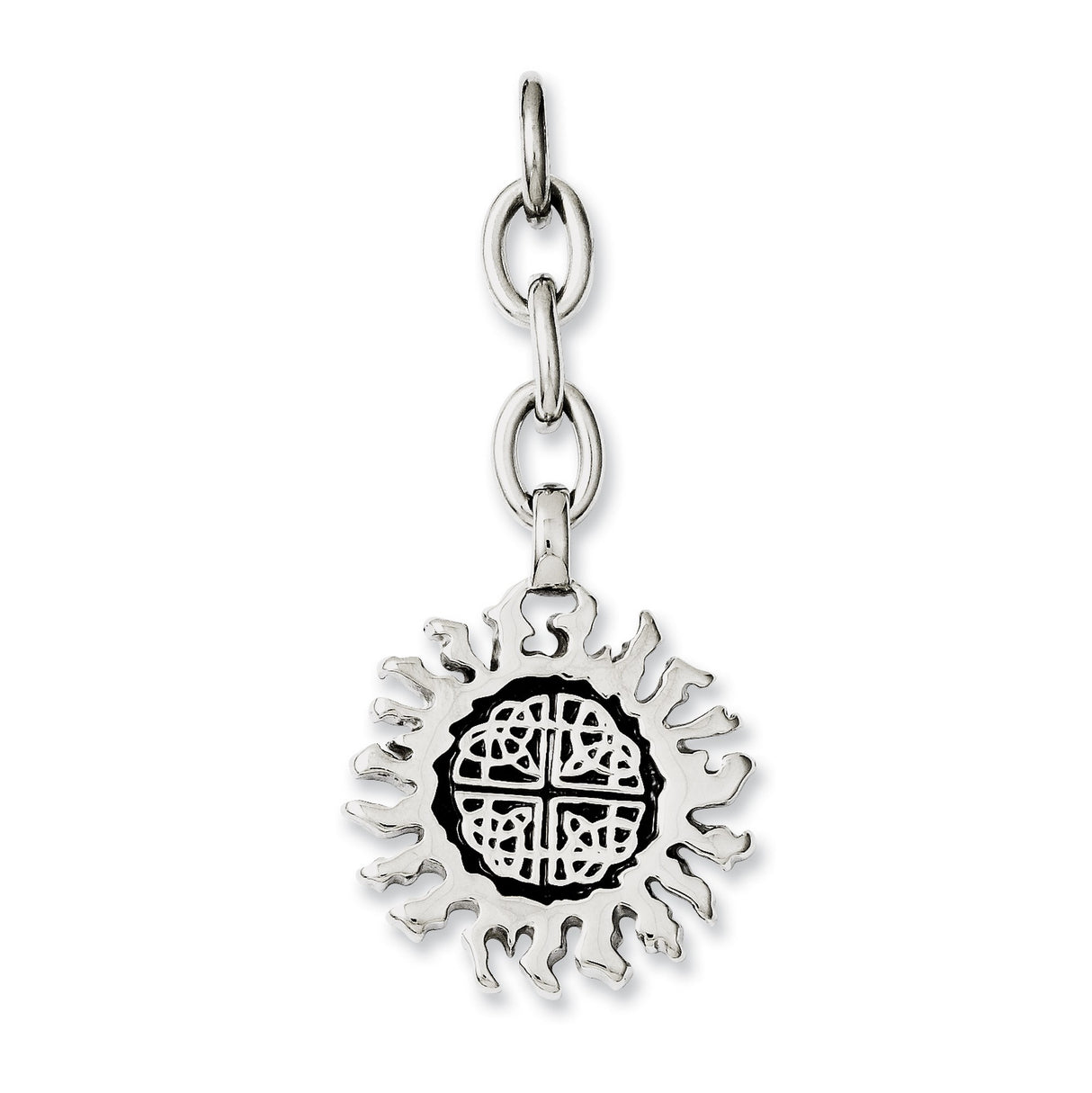 Dangling Sun With Celtic Pattern Charm Pendant in Real 316 Stainless Steel