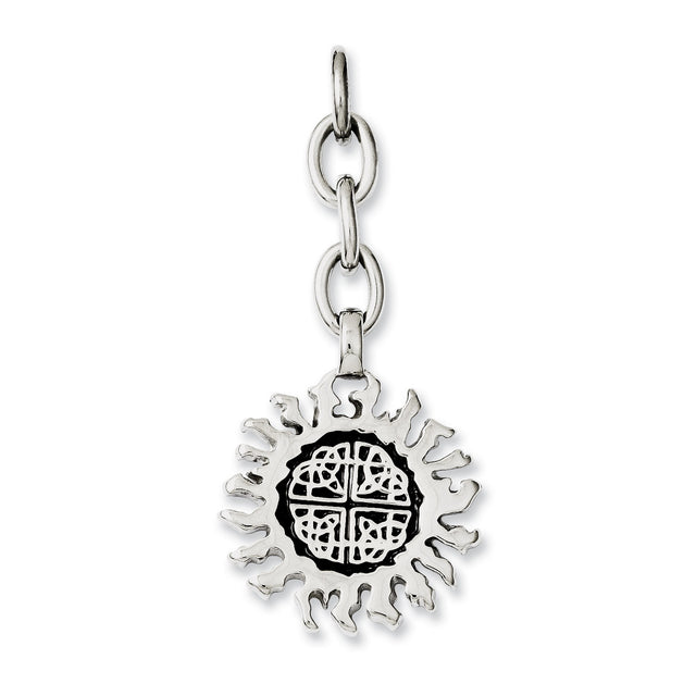 Dangling Sun With Celtic Pattern Charm Pendant in Real 316 Stainless Steel