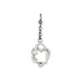 Double Hearts CZ Interchangeable Charm Pendant in Real 316 Stainless Steel