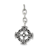 Celtic Style Pattee Cross Dangle in Antiqued Stainless Steel Charm Pendant in Real 316 Stainless Steel